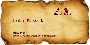 Leth Mikolt névjegykártya